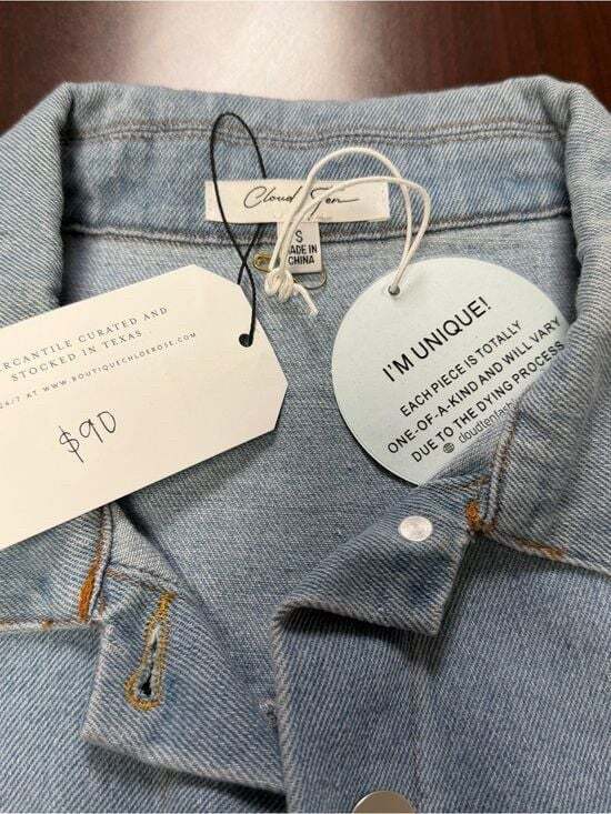 Cloud Fan Jackets & Blazers - Light Blue Cropped Denim Jacket - Women